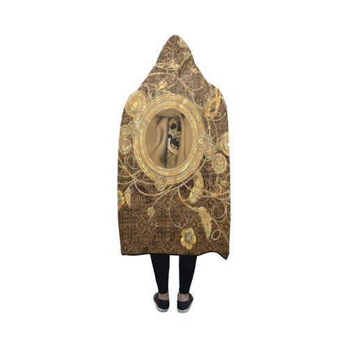 Awesome skull on a button Hooded Blanket 50''x40''
