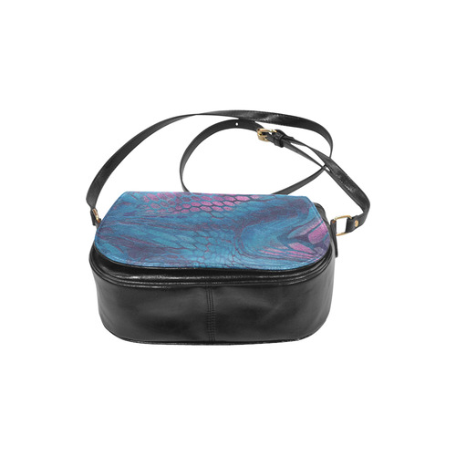 crazy midnight blue - purple snake scales animal skin design camouflage Classic Saddle Bag/Small (Model 1648)