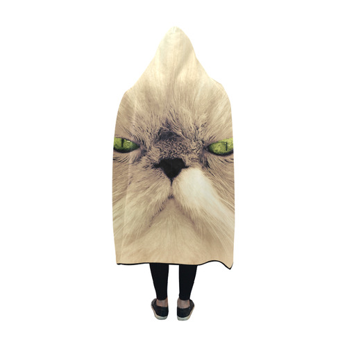 Angy Cat Hooded Blanket 60''x50''