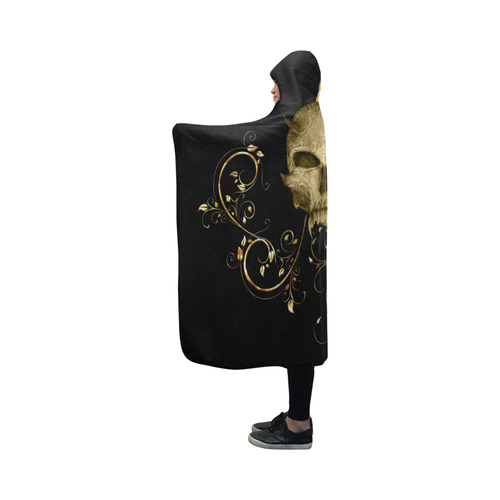 The golden skull Hooded Blanket 50''x40''