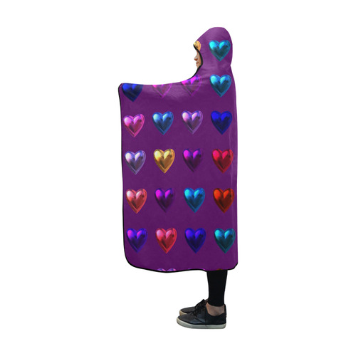 shiny hearts 4 Hooded Blanket 60''x50''