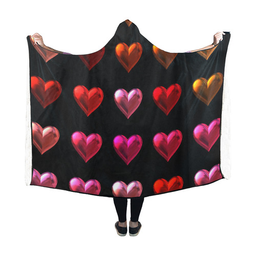 shiny hearts 9 Hooded Blanket 60''x50''