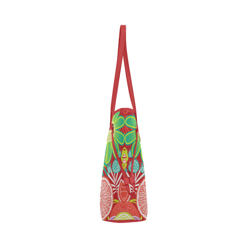 Loudly Lime Red Clover Canvas Tote Bag (Model 1661)