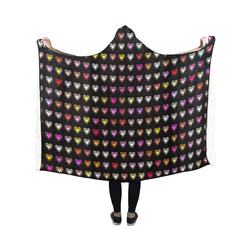 shiny hearts 8 Hooded Blanket 50''x40''