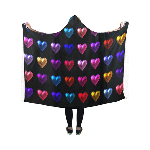 shiny hearts 2 Hooded Blanket 50''x40''