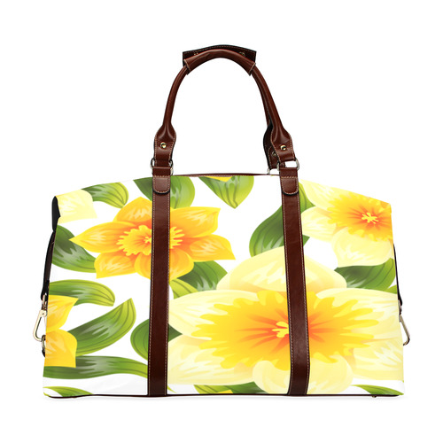 Yellow Narcissus Flower Travel Bag Classic Travel Bag (Model 1643) Remake