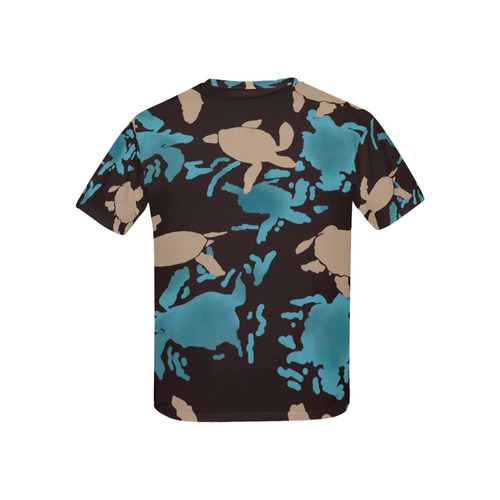 Swimming Turtles Pattern black Kids' All Over Print T-shirt (USA Size) (Model T40)
