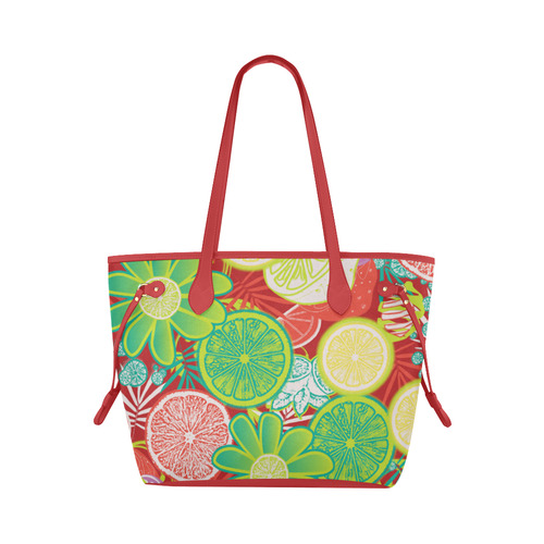 Loudly Lime Red Clover Canvas Tote Bag (Model 1661)