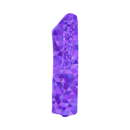 Purple Triangles Round Collar Dress (D22)