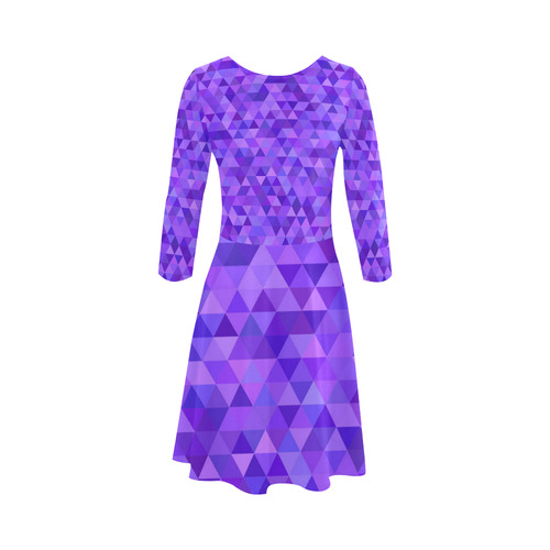 Purple Triangles 3/4 Sleeve Sundress (D23)