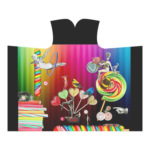 Sweet Rainbow Hug Hooded Blanket 60''x50''