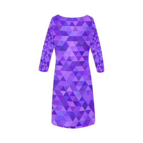 Purple Triangles Round Collar Dress (D22)