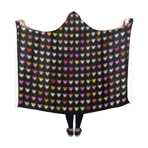 shiny hearts 8 Hooded Blanket 60''x50''