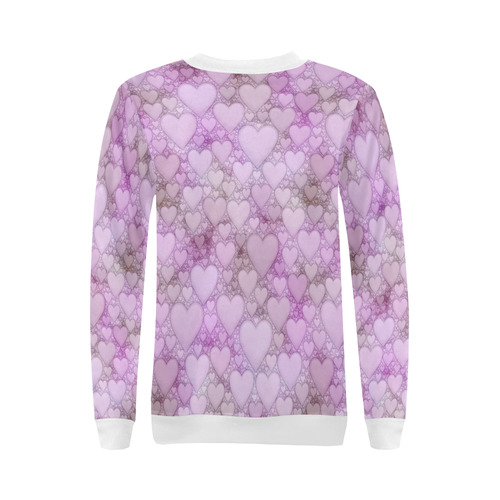 Hearts and Hearts B by JamColors All Over Print Crewneck Sweatshirt for Women (Model H18)