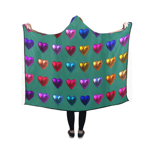 shiny hearts 5 Hooded Blanket 50''x40''