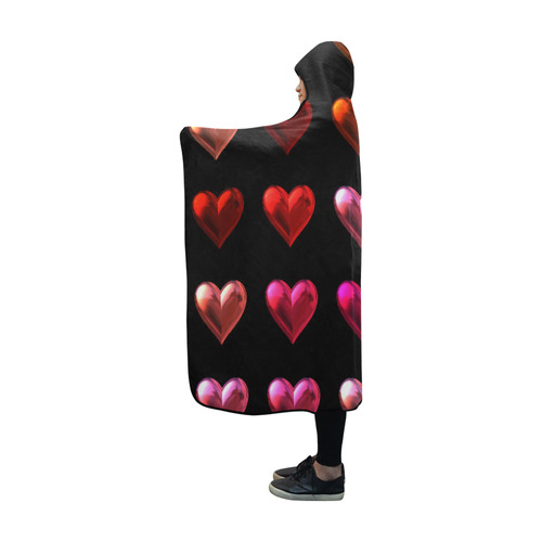 shiny hearts 9 Hooded Blanket 60''x50''