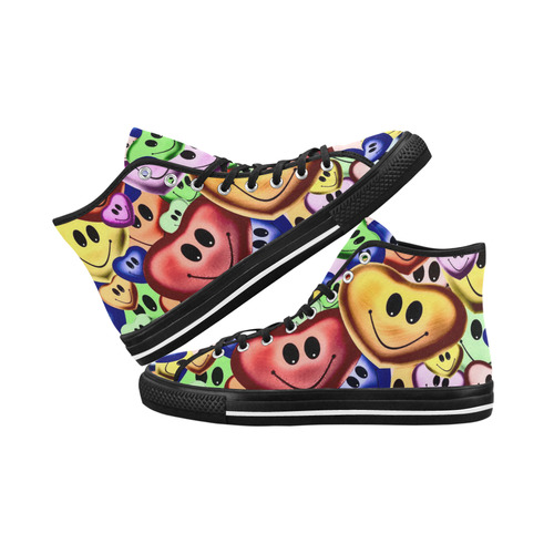 Funny smiling hearts A by JamColors Vancouver H Women's Canvas Shoes (1013-1)