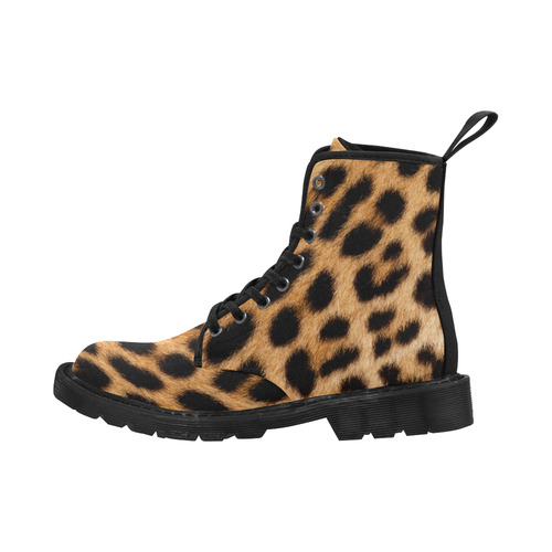 leopard print martin boots Martin Boots for Women (Black) (Model 1203H)