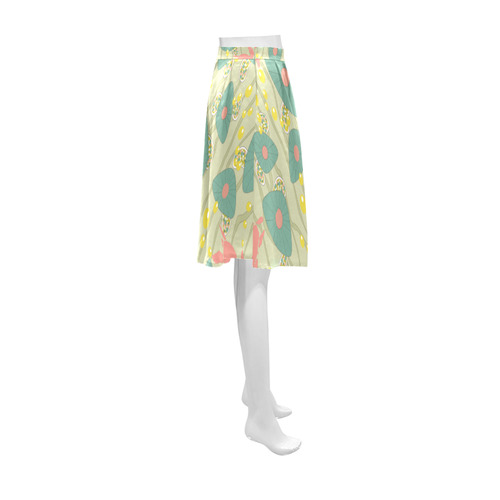 Retro Swimming Turtles Athena Women's Short Skirt (Model D15)