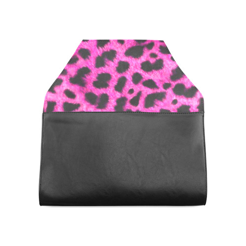 fuscia leopard print ladies clutch Clutch Bag (Model 1630)