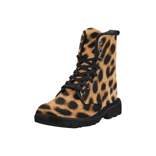 leopard print martin boots Martin Boots for Women (Black) (Model 1203H)