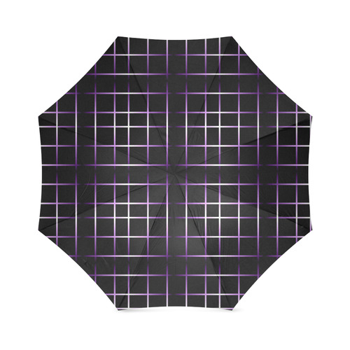 Purple Black Grid Foldable Umbrella (Model U01)