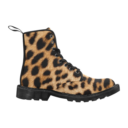 leopard print martin boots Martin Boots for Women (Black) (Model 1203H)