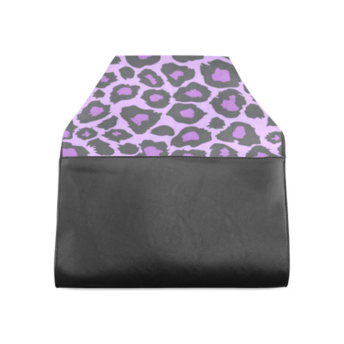 purple leopard print ladies clutch Clutch Bag (Model 1630)