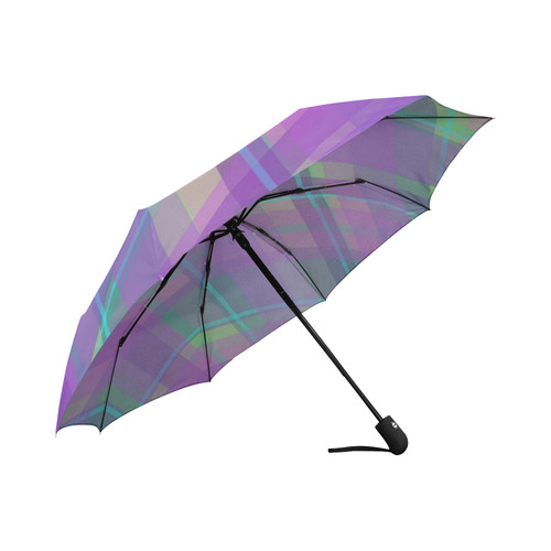 Purple Plaid 2 Auto-Foldable Umbrella (Model U04)
