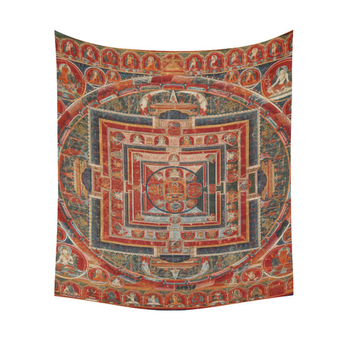 Mandala  of  Bodhisattva of Transcendent Wisdom Cotton Linen Wall Tapestry 51"x 60"