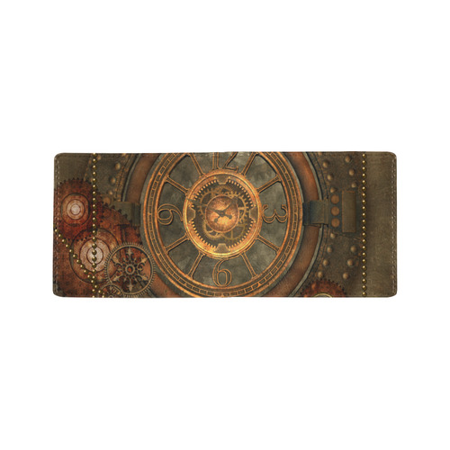 Steampunk, wonderful vintage clocks and gears Mini Bifold Wallet (Model 1674)