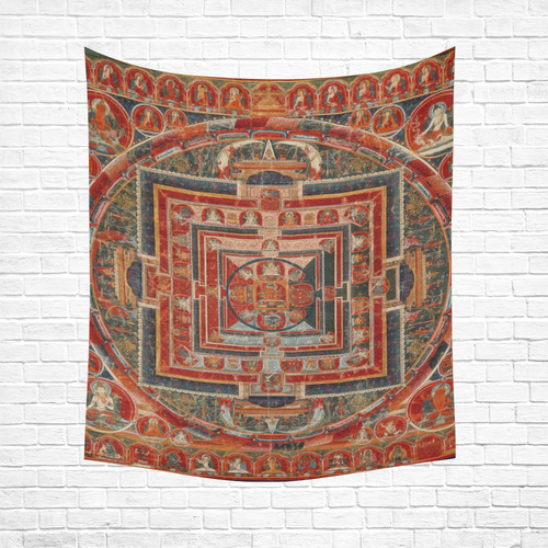 Mandala  of  Bodhisattva of Transcendent Wisdom Cotton Linen Wall Tapestry 51"x 60"