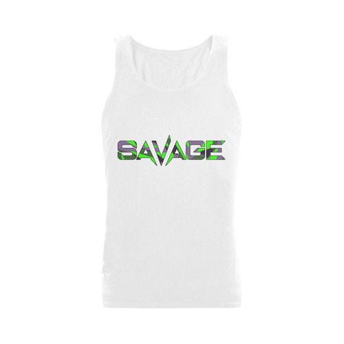 Camo Savage Logo Mens Tank Top Men's Shoulder-Free Tank Top (Model T33)