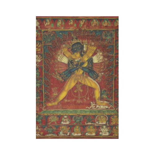 Buddhist Deity Kalachakra Cotton Linen Wall Tapestry 60"x 90"