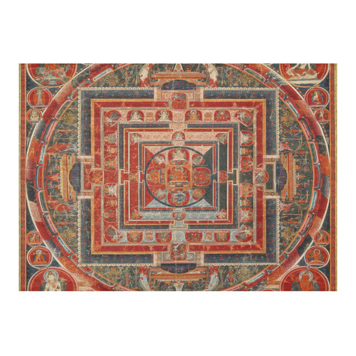 Mandala  of  Bodhisattva of Transcendent Wisdom Cotton Linen Tablecloth 60"x 84"