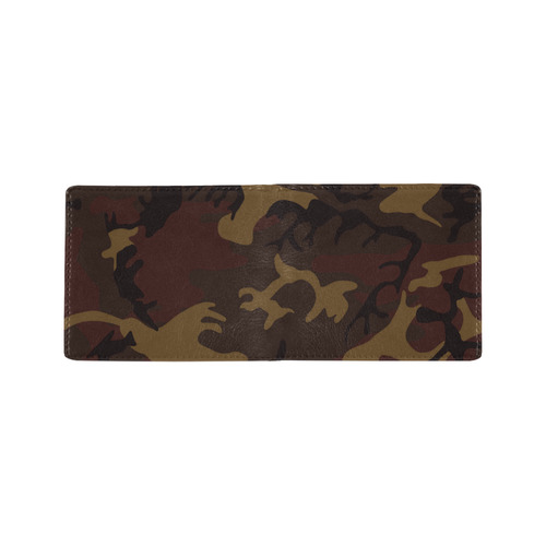 Camo Dark Brown Mini Bifold Wallet (Model 1674)