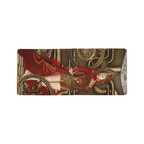 Steampunk, awesome steam lady Mini Bifold Wallet (Model 1674)