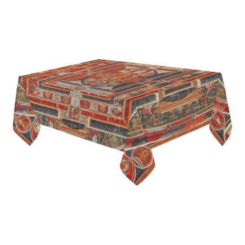 Mandala  of  Bodhisattva of Transcendent Wisdom Cotton Linen Tablecloth 60" x 90"