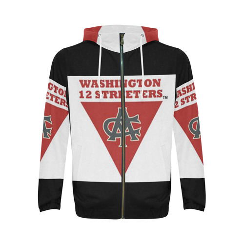 Washington 12 Streeters Shoot Around Jacket All Over Print Full Zip Hoodie for Men (Model H14)