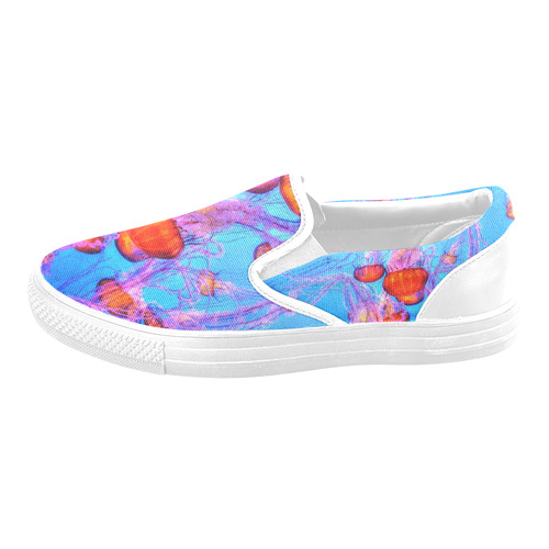 Jelly Fish Slip on Shoes Men's Slip-on Canvas Shoes (Model 019)