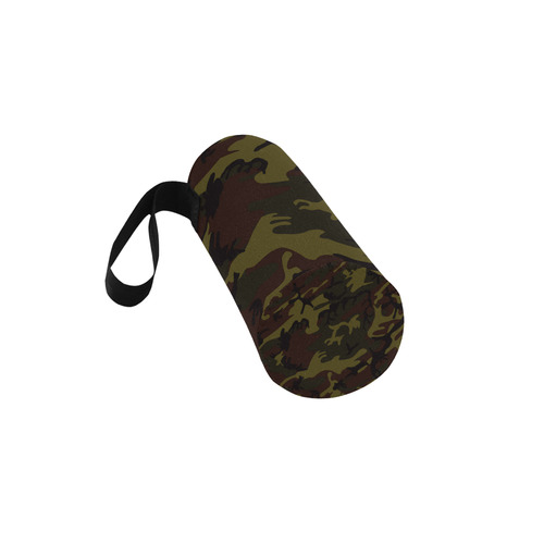 Camo Green Brown Neoprene Water Bottle Pouch/Small