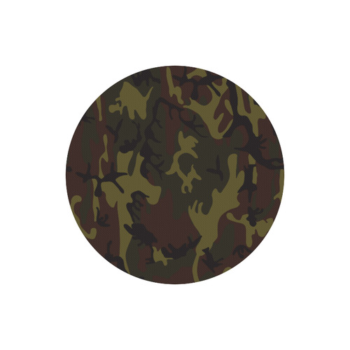 Camo Green Brown Round Mousepad