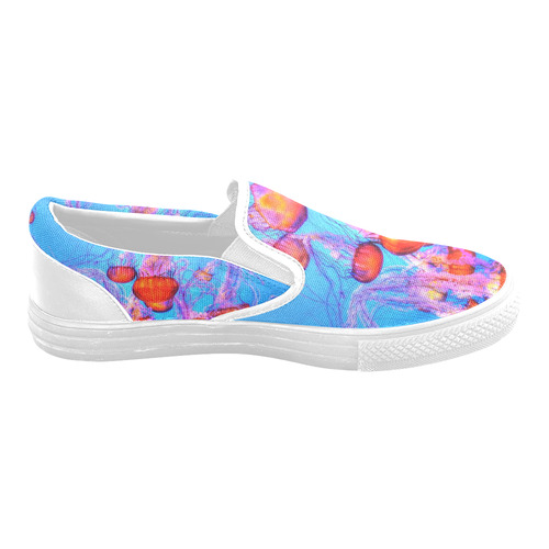 Jelly Fish Slip on Shoes Men's Slip-on Canvas Shoes (Model 019)