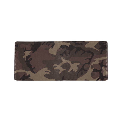 Camo Red Brown Mini Bifold Wallet (Model 1674)