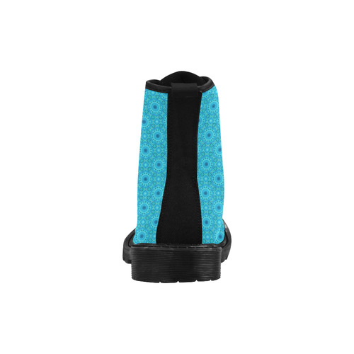 Blue Roses Martin Boots for Women (Black) (Model 1203H)