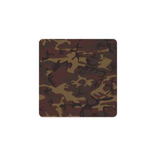 Camo Dark Brown Square Coaster