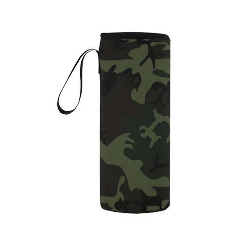 Camo Green Neoprene Water Bottle Pouch/Medium