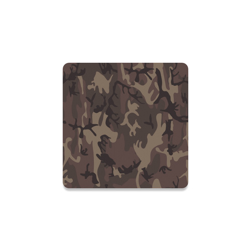 Camo Red Brown Square Coaster