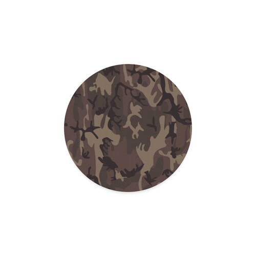 Camo Red Brown Round Coaster