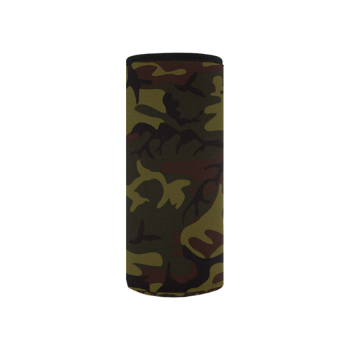 Camo Green Brown Neoprene Water Bottle Pouch/Small